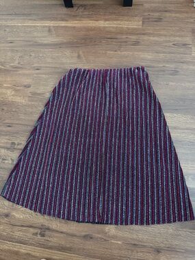 Sparkly Metallic Striped A-line Skirt